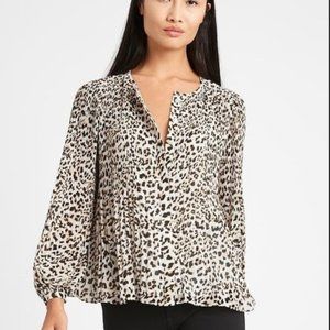 Banana Republic Cheetah Pleated Tunic